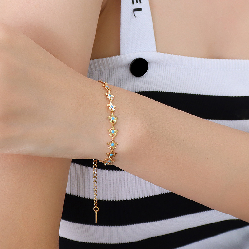 1:Gold single side drip bracelet 15x5cm