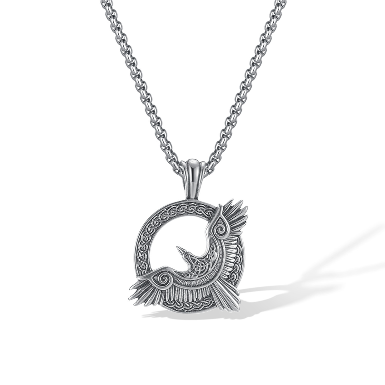 Steel pendant with chain 3x55cm