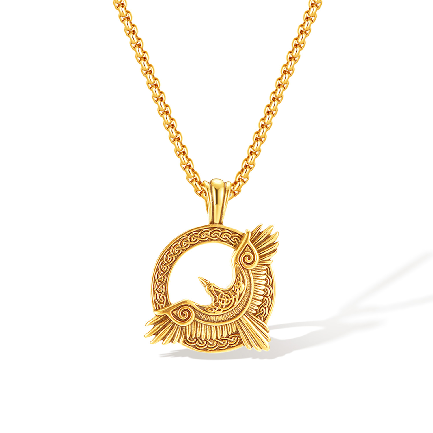 Gold pendant with chain 4x70cm