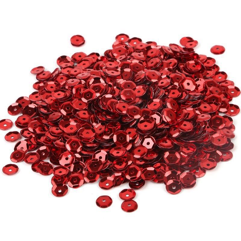 Silver sequins bright red