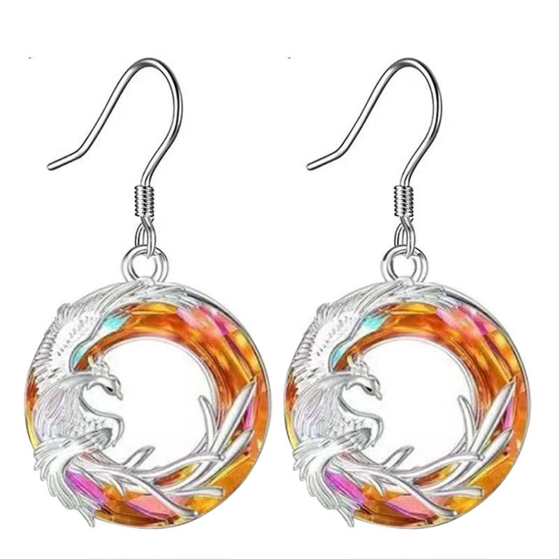Silver citrine earrings 16x16mm