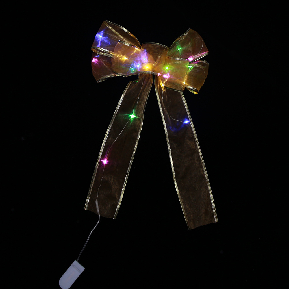 Gold bow   colored lights