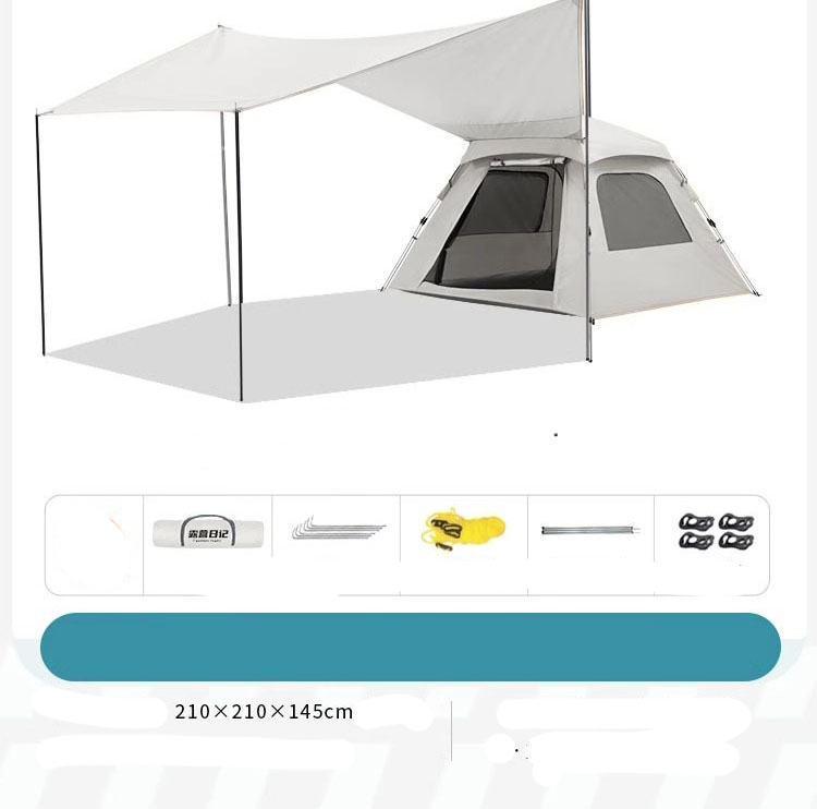 3-4 people rice white coated silver   awning