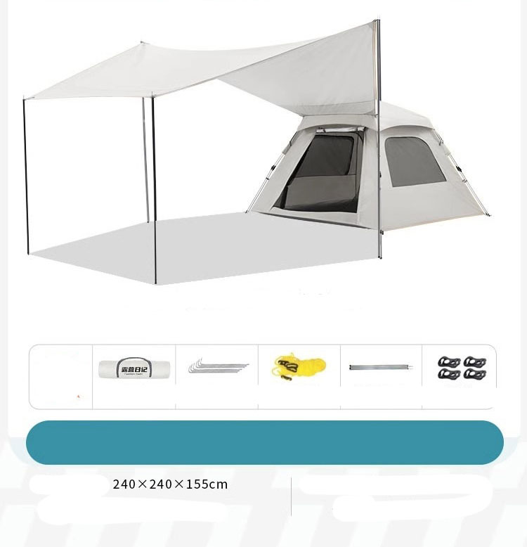 5-8 people white coated silver   awning