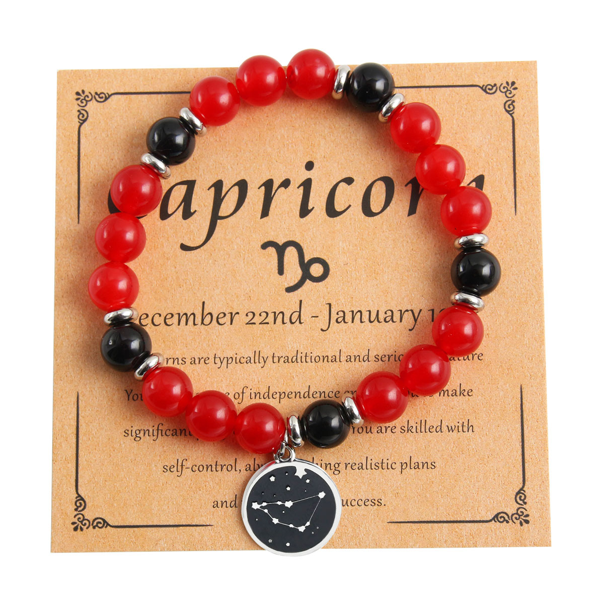 Capricorn - Red agate & Obsidian