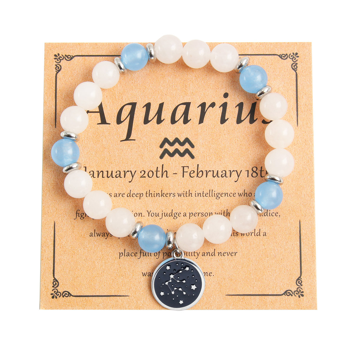 Aquarius - Aquamarine & White Jade