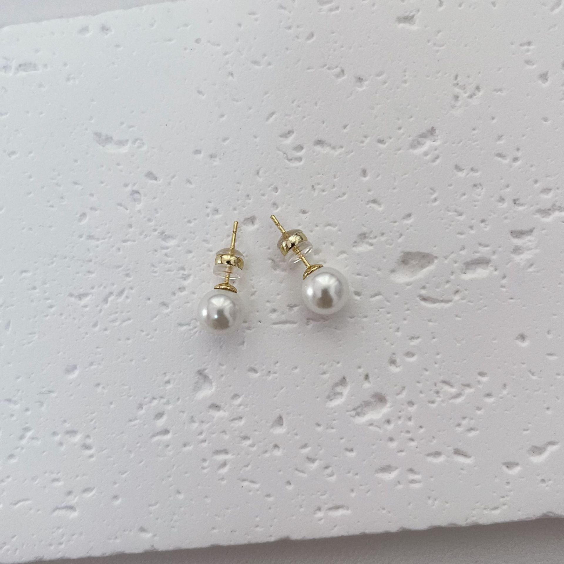 6:8mm white pearl yellow gold