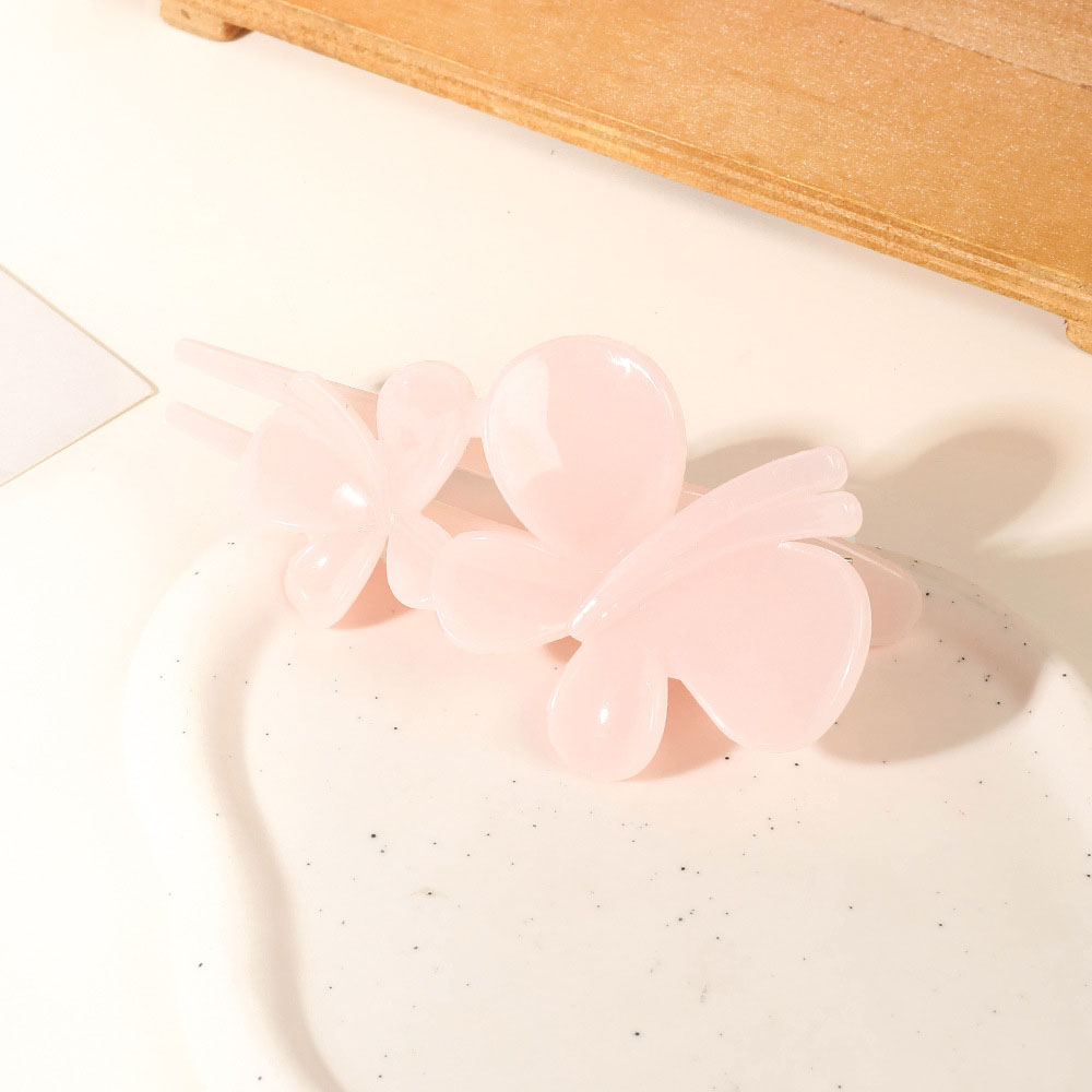 Double butterfly duck clip - Jelly pink