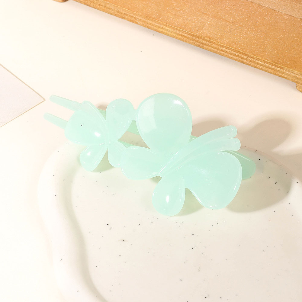Double butterfly duck clip - Jelly Lake blue