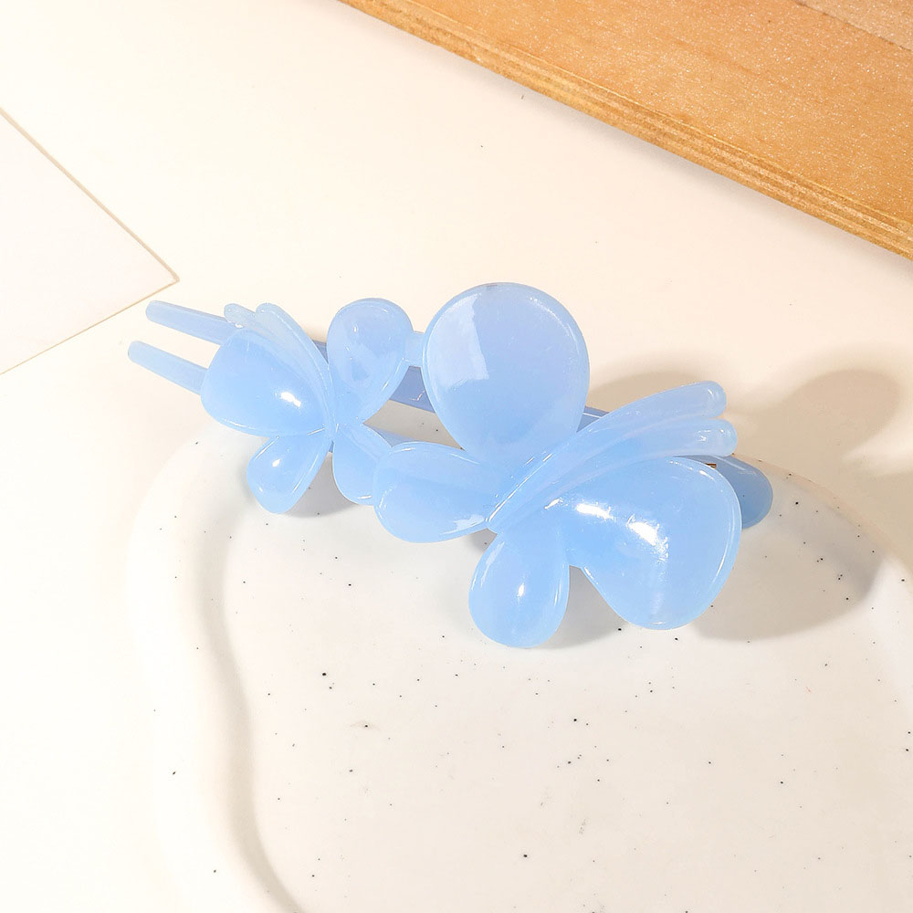 Double butterfly duck clip - Jelly sky blue