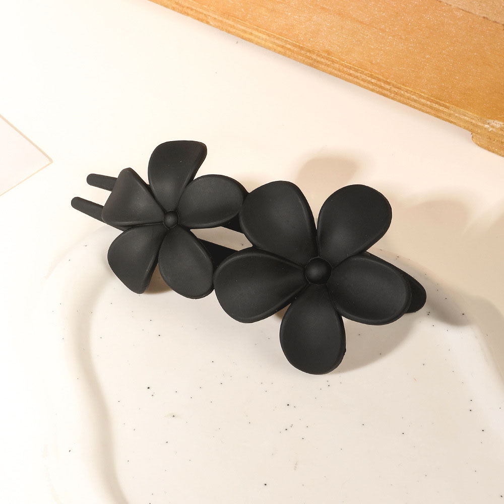 Double floral duck clip - frosted black