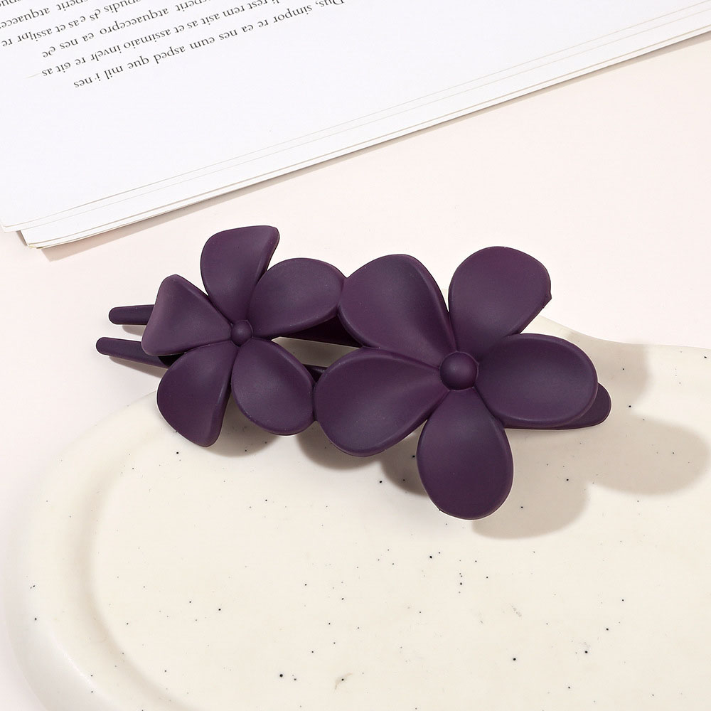 Double flower duck clip - frosted purple
