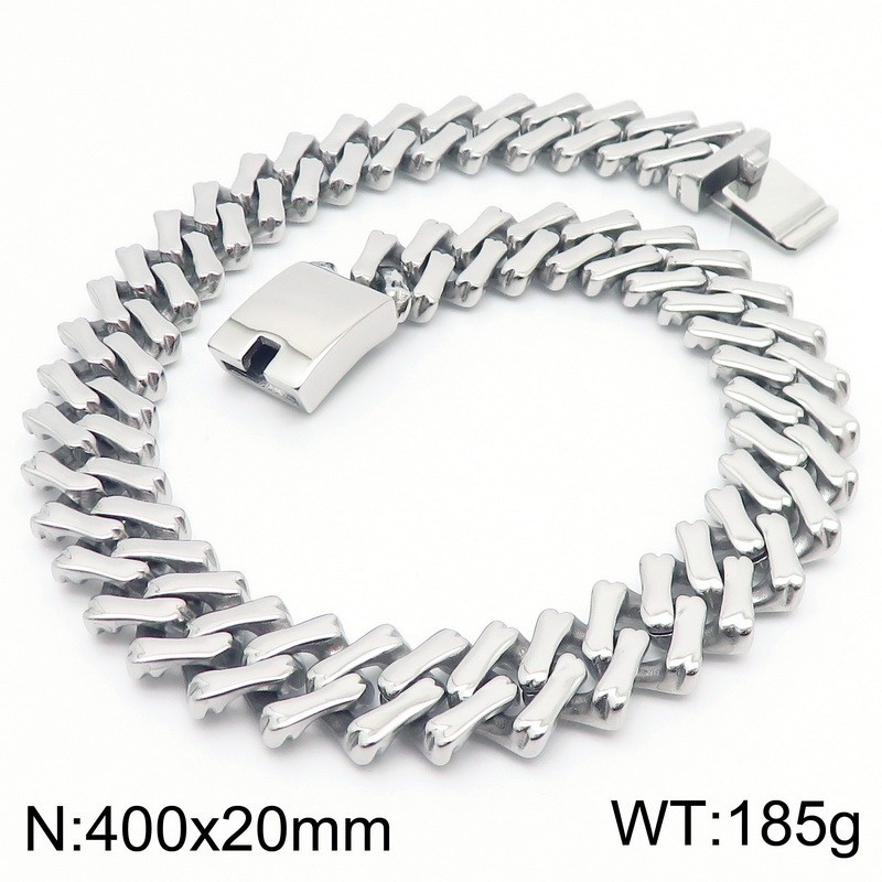 3:Steel necklace 40cmKN282963-KJX