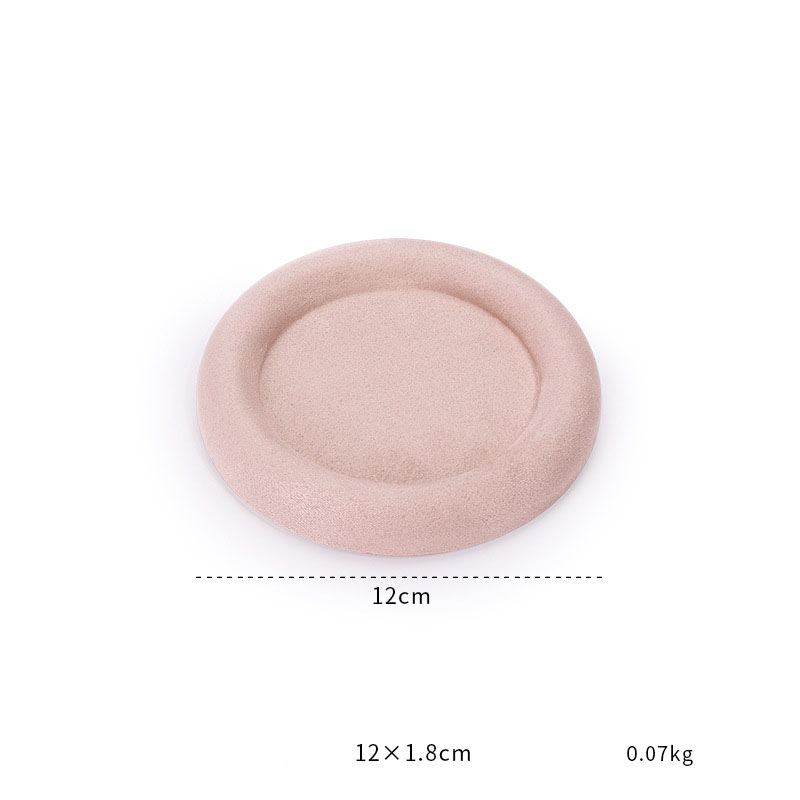 36-pink velvet skin round empty disk 12×1.8cm siz
