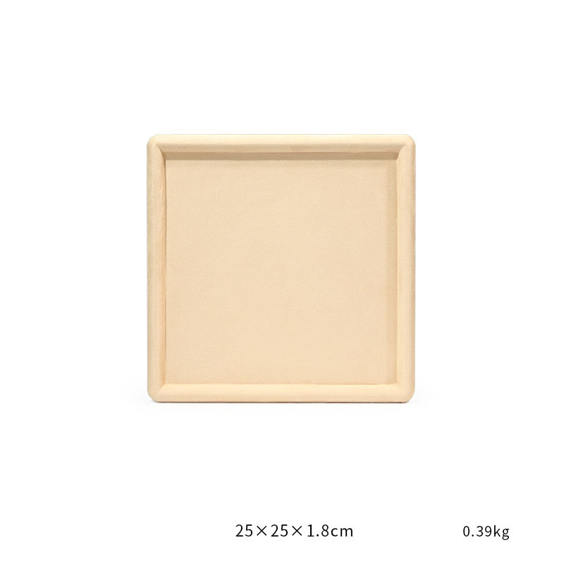 04-Khaki square empty disk 25x25x1.8cm size as sho