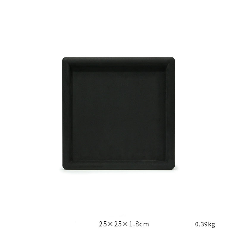 07-Black square empty disk 25x25x1.8cm size as sho