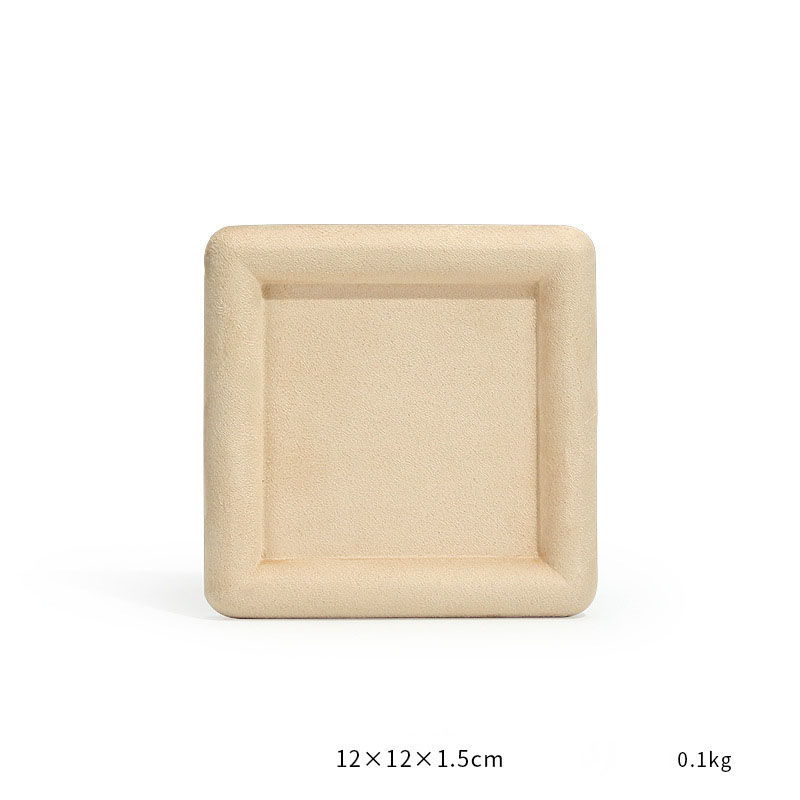 19-Khaki square empty disk small 12×12×1.5cm size as shown