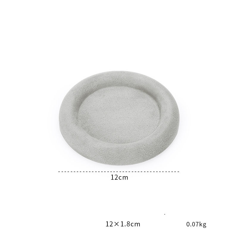 41-gray velvet skin round empty disk 12×1.8cm size as shown