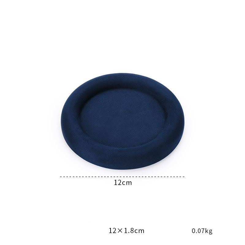 16:35-blue velvet skin round empty disk size 12×1.8cm as shown