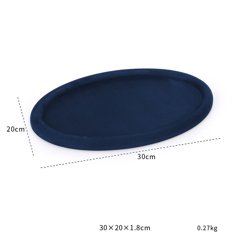 36-blue fleecy skin oval empty disc H1 30×20×1.8cm size as shown