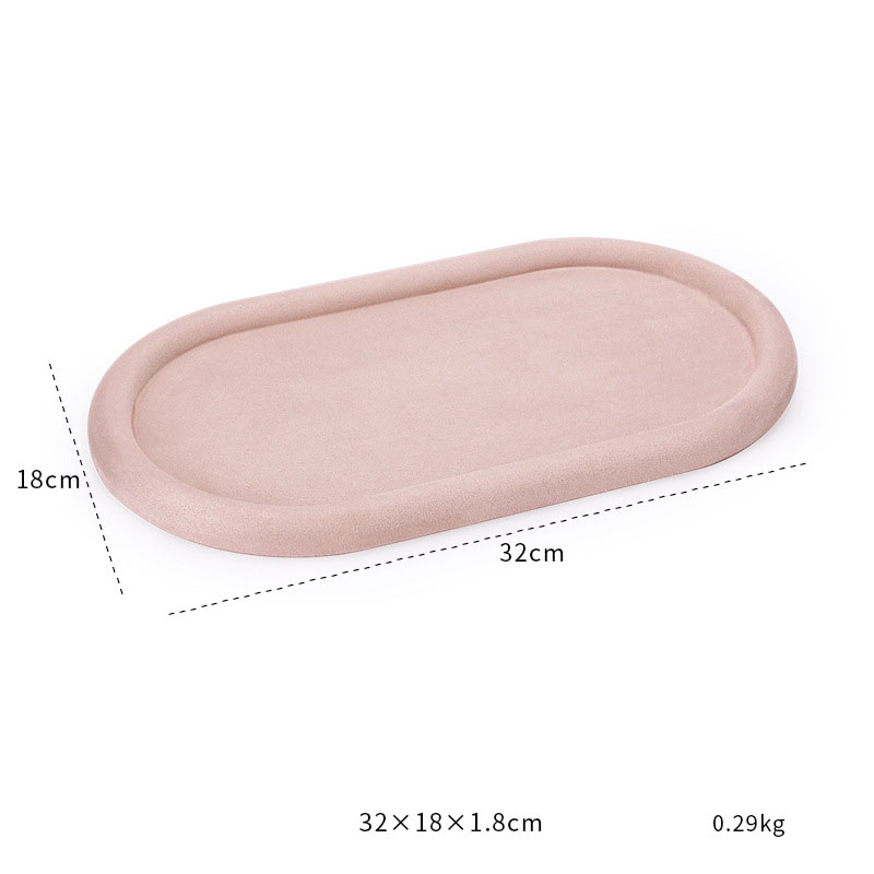 21:38-pink velvet skin oval empty disk H2 32×18×1.8cm size as shown