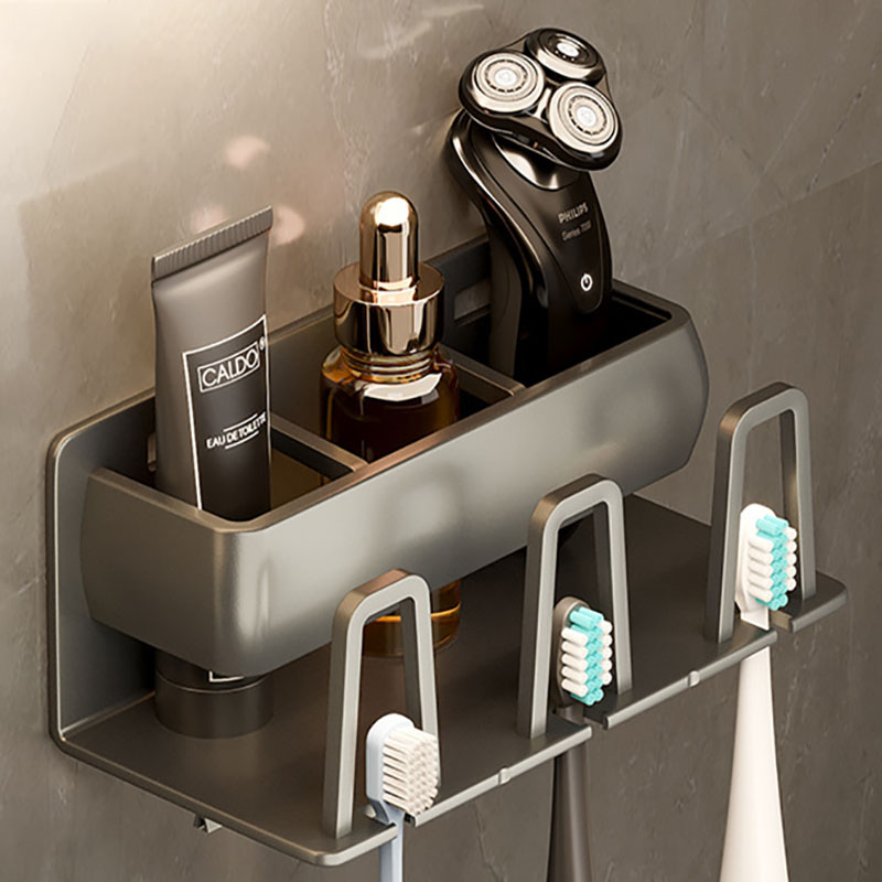 Gun grey toothbrush holder (3 persons only without punch)