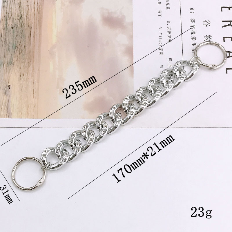 4:K1587-11 diamond-set acrylic (silver) hanging buckle