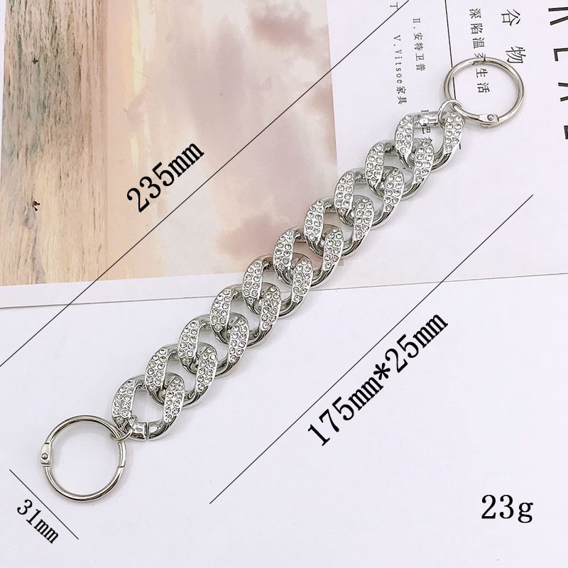 8:K1591-10 diamond-set acrylic (silver) hanging buckle