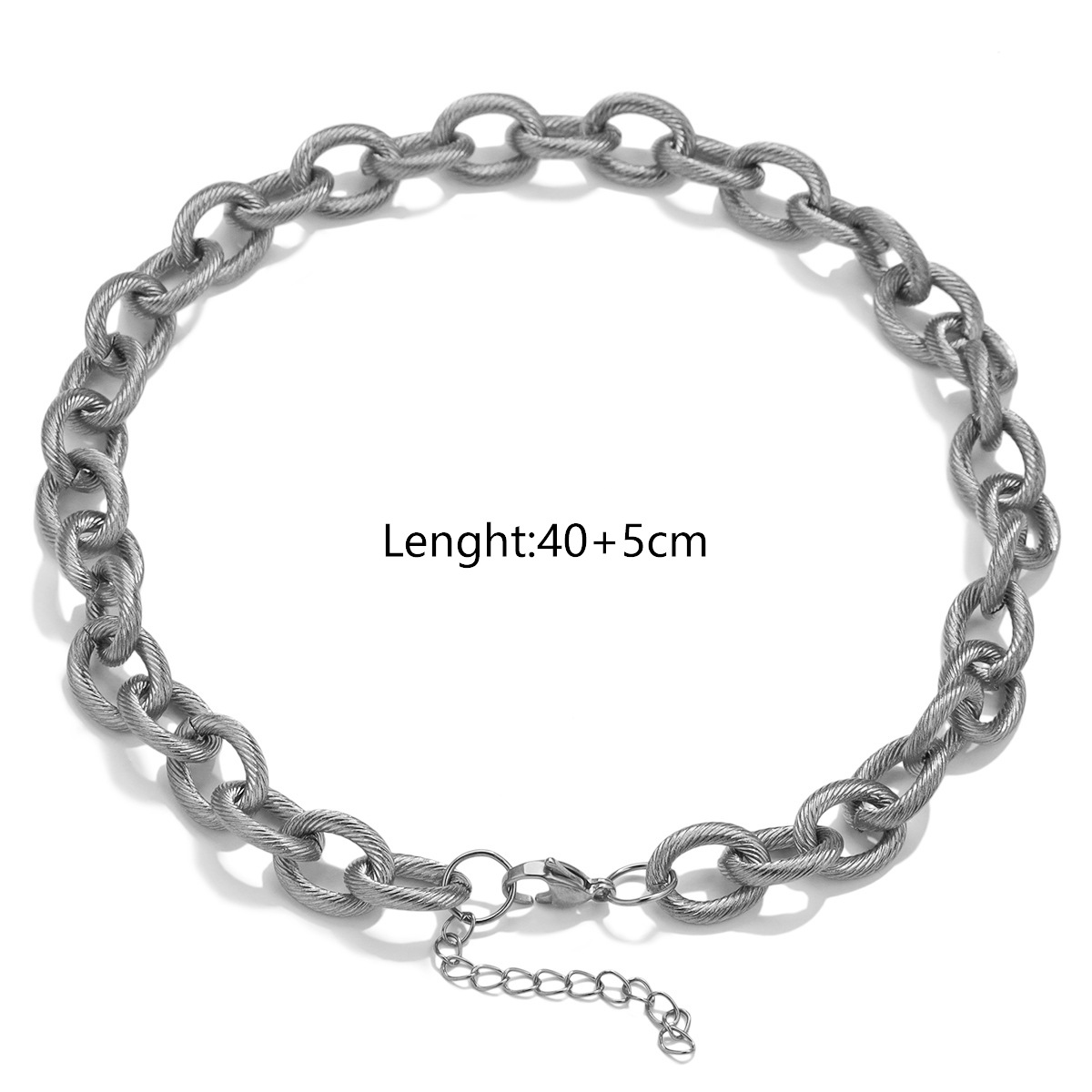 2:Steel necklace-40cm tail chain 5cm