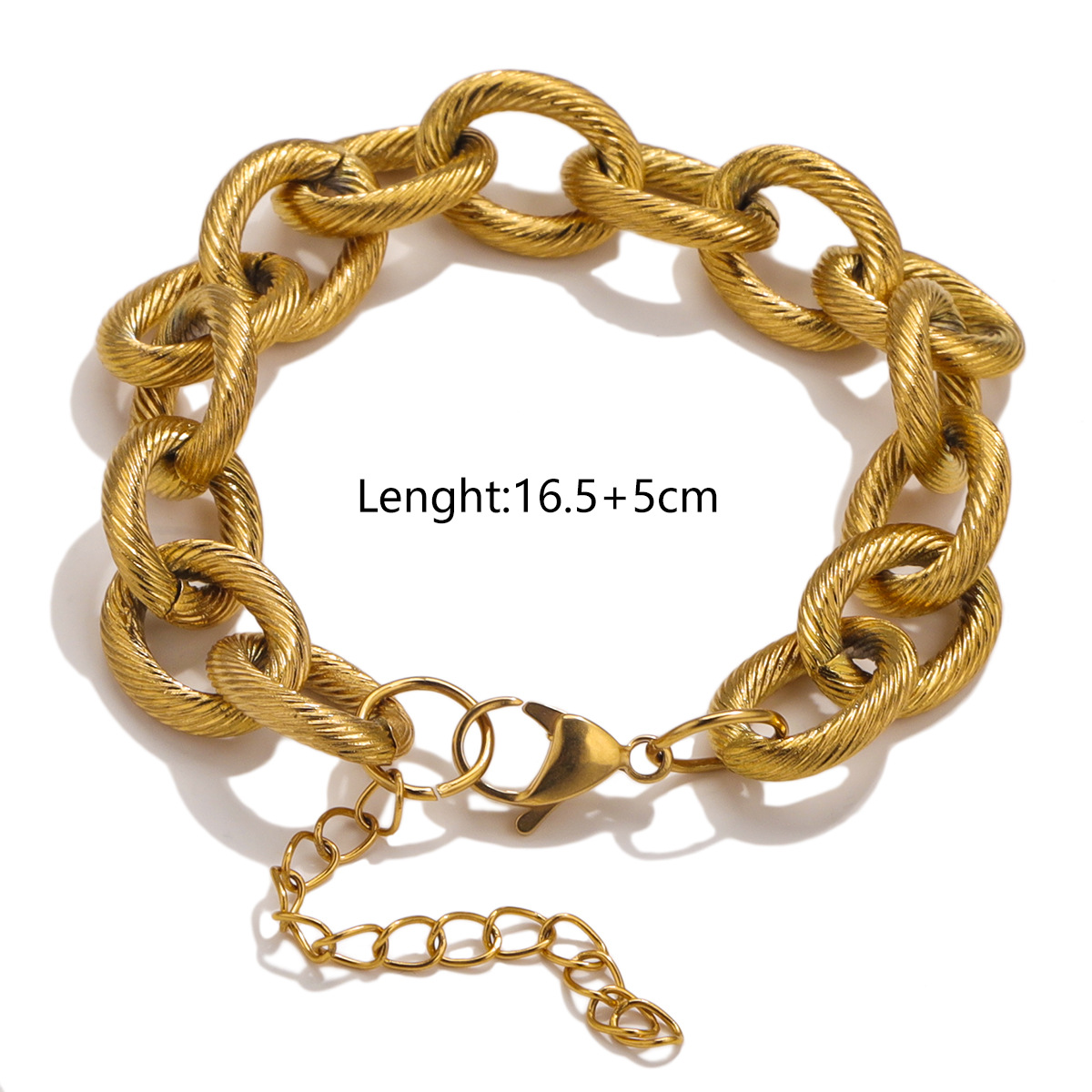Gold bracelet - 16cm tail chain 5cm