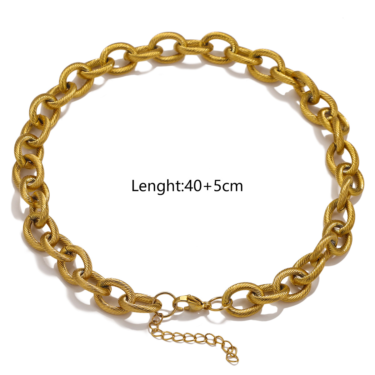 4:Gold necklace - 40cm tail chain 5cm