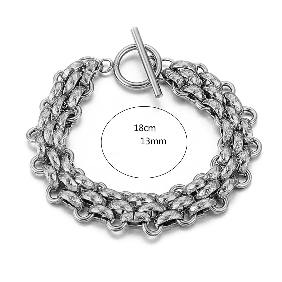 Texture bracelet-steel color