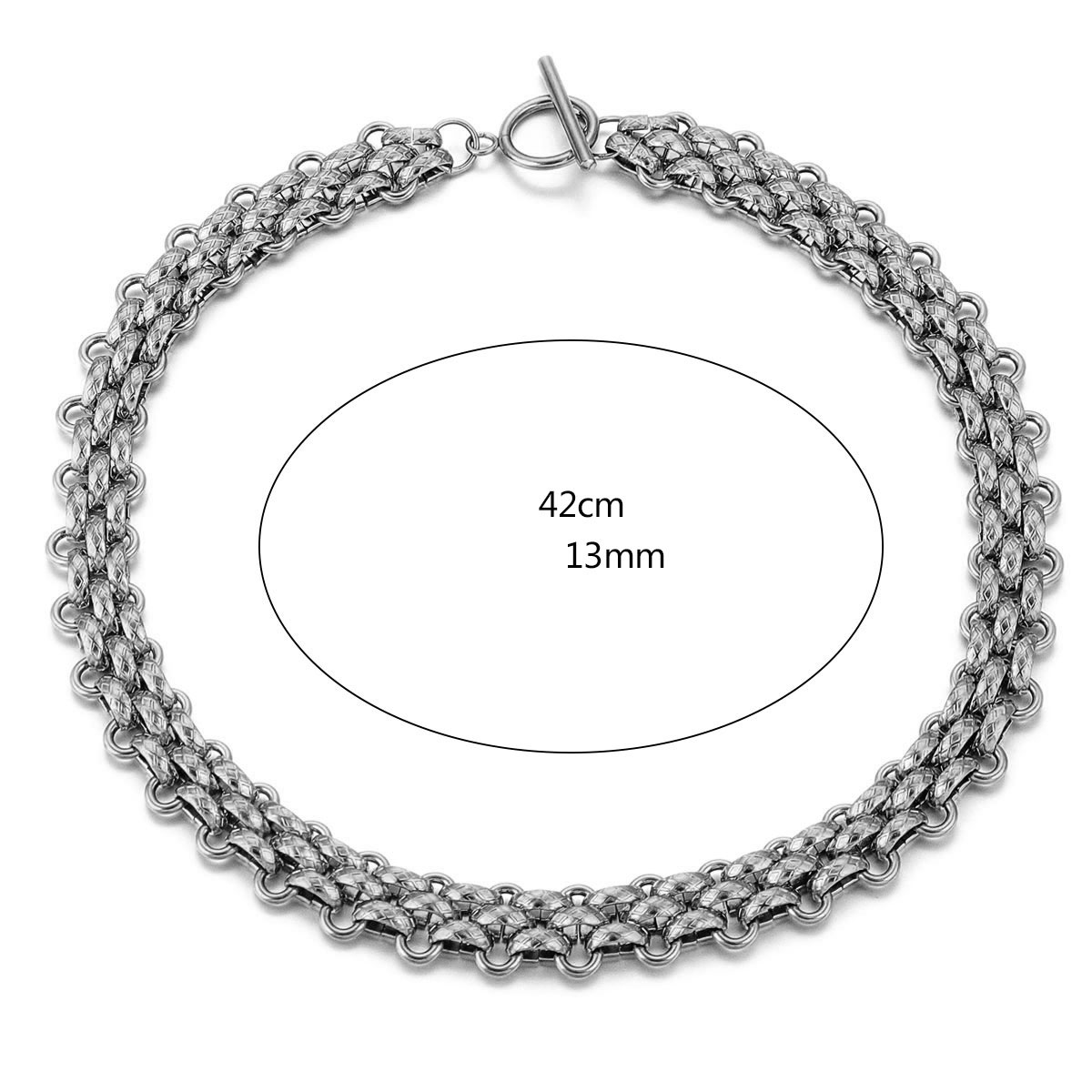 4:Texture Necklace - Steel Color