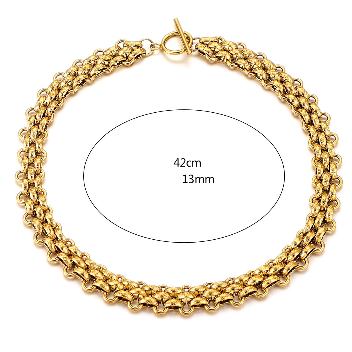 8:Texture Necklace - Gold