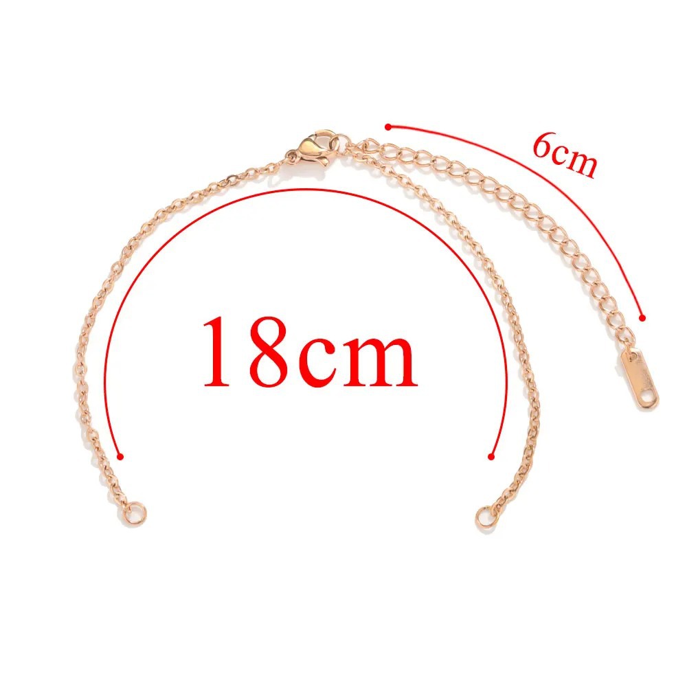 Bracelet-2mm-18cm tail chain 6cm rose gold