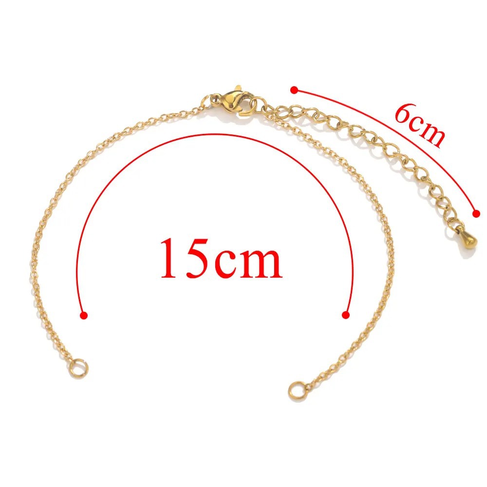 Bracelet-1.5mm-15cm tail chain 6cm gold