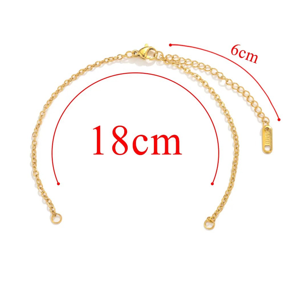 Bracelet-2mm-18cm tail chain 6cm gold