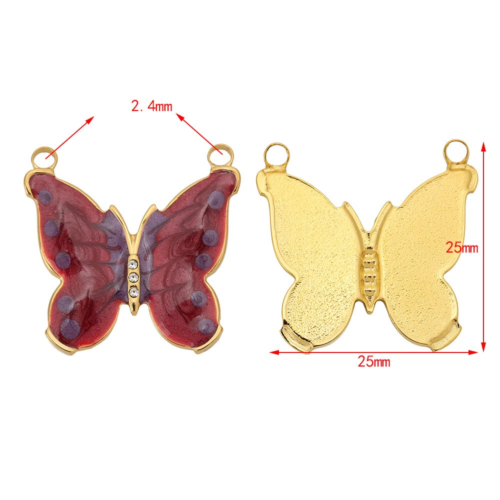 25*25mm butterfly is purplish red