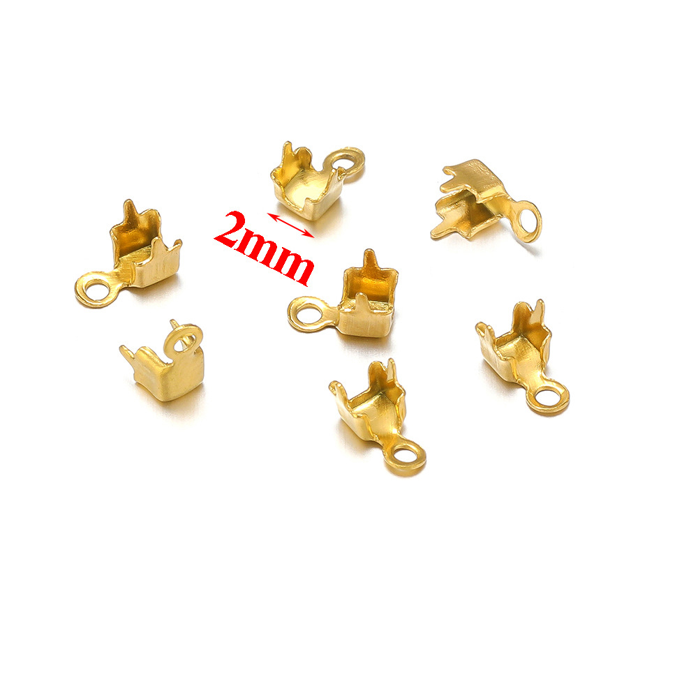 1:Inside 2mm square claw bag buckle inside 1mm single hole, gold