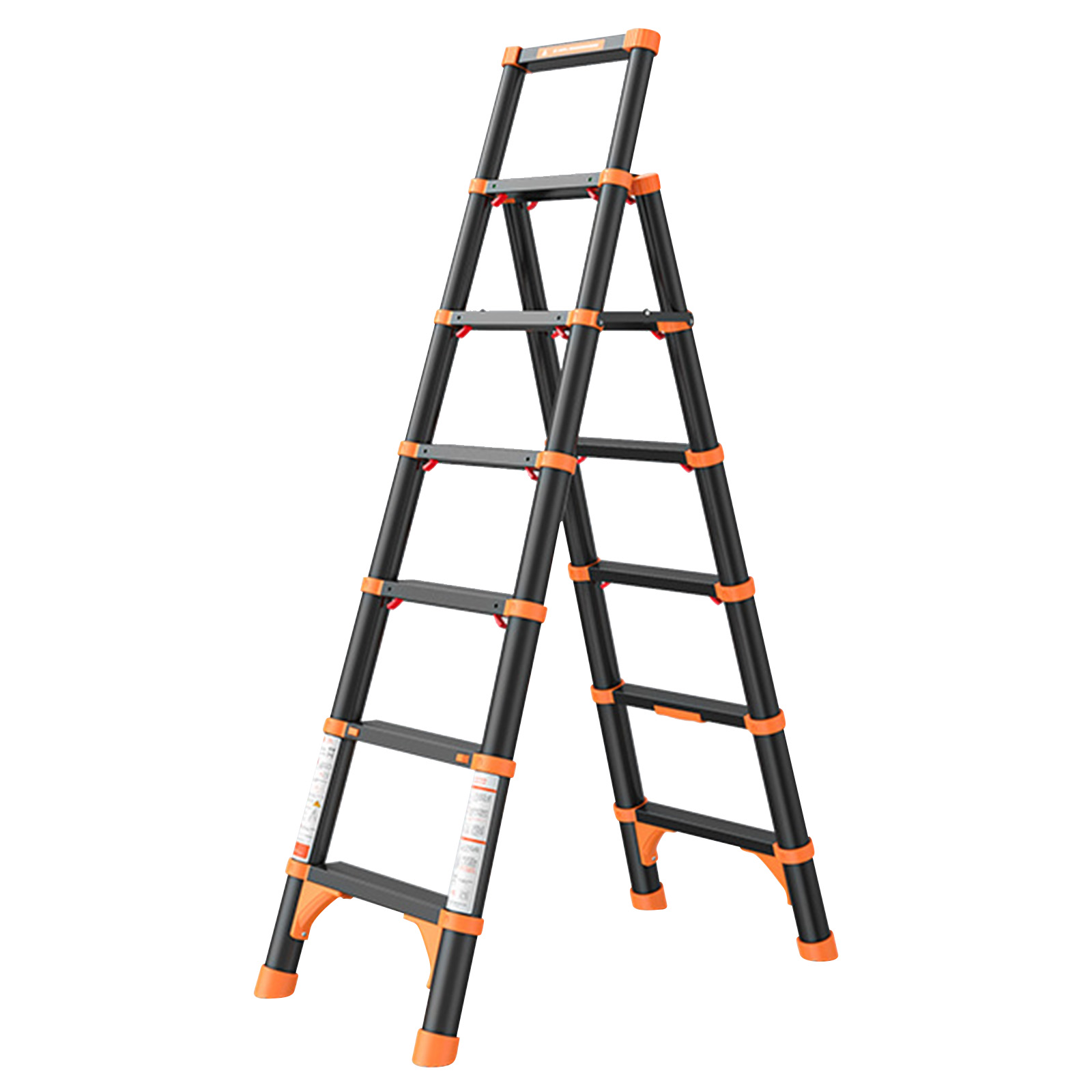 Black and orange six-step ladder