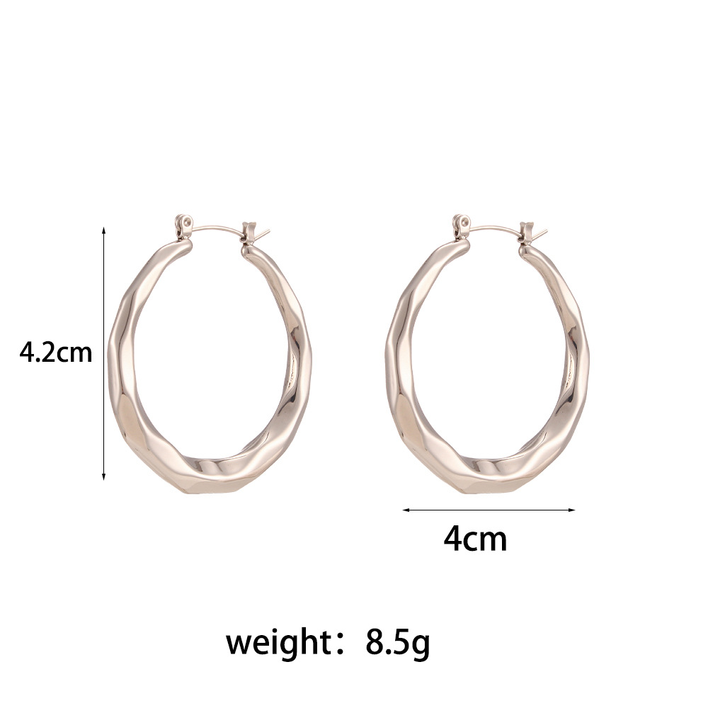 6:Large size diamond cut face earrings-silver