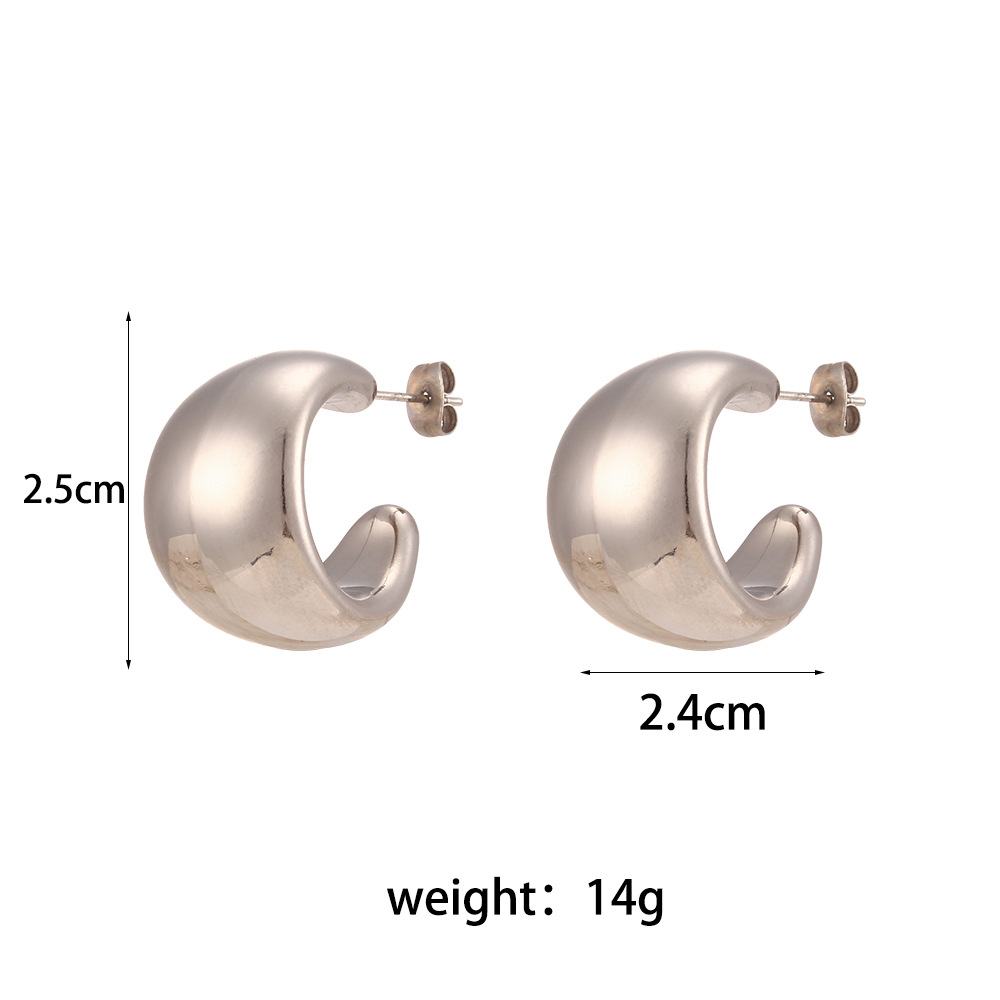 25mm * 24mm hollow glossy earrings