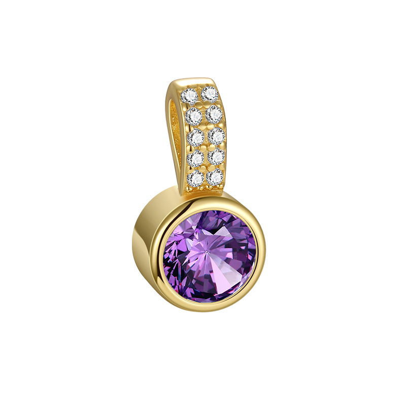 11:Yellow gold purple stone