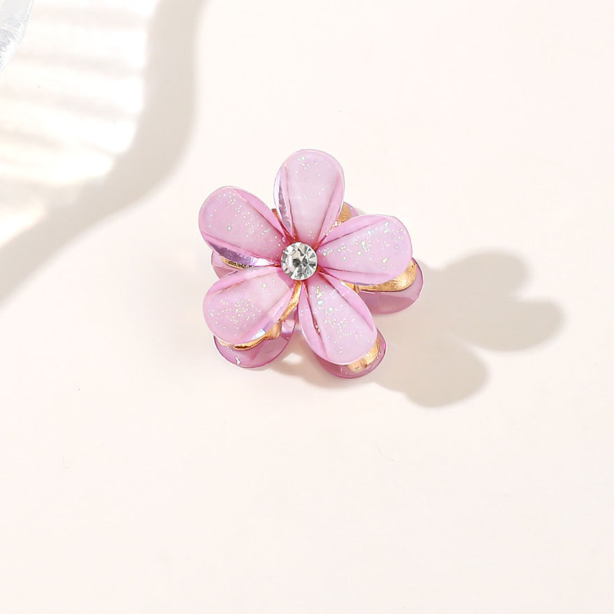 5:Small crystal clip -Pink purple