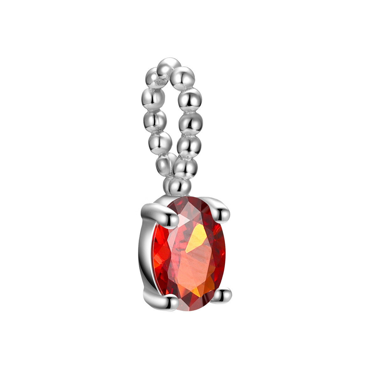 White gold red stone