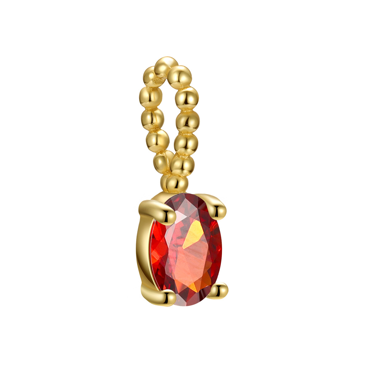 Yellow gold red stone