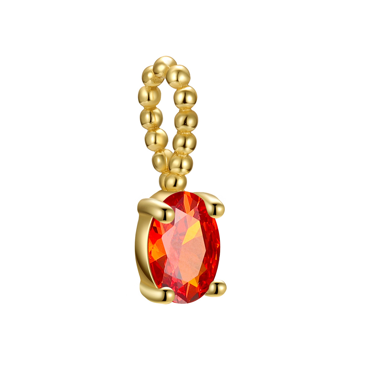 13:Yellow gold light red stone
