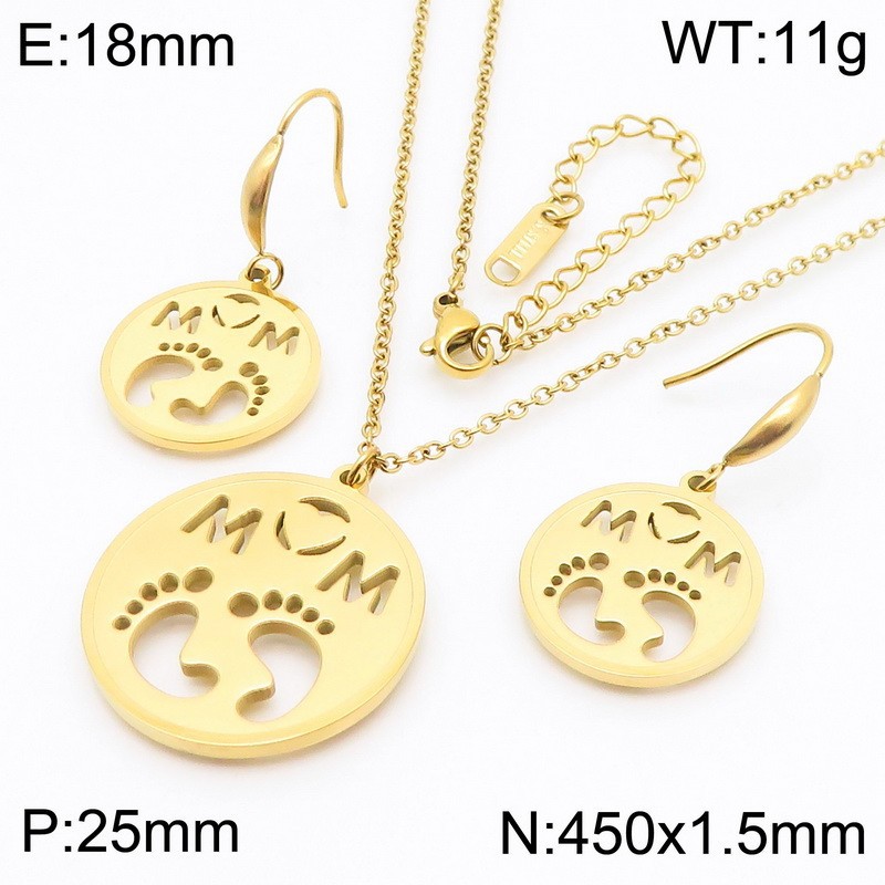 3:Gold necklace and earrings