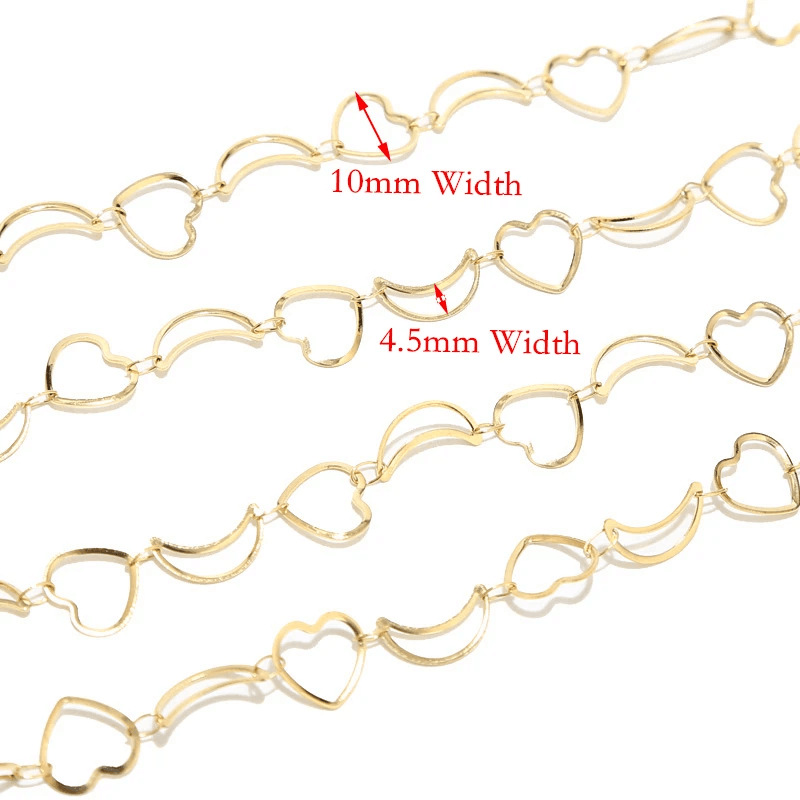 Golden moon  heart chain