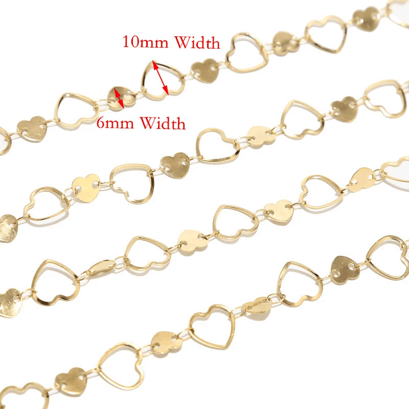 2:Golden double  heart chain